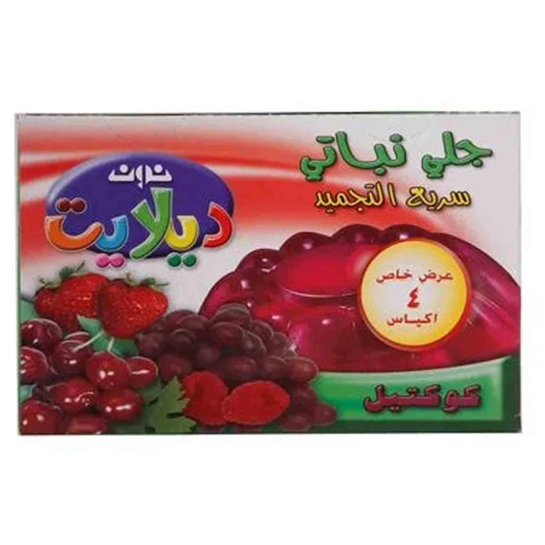 نون ديلايت جلي نباتي بنكهة الكوكتيل 85 غرام 4 أكياس