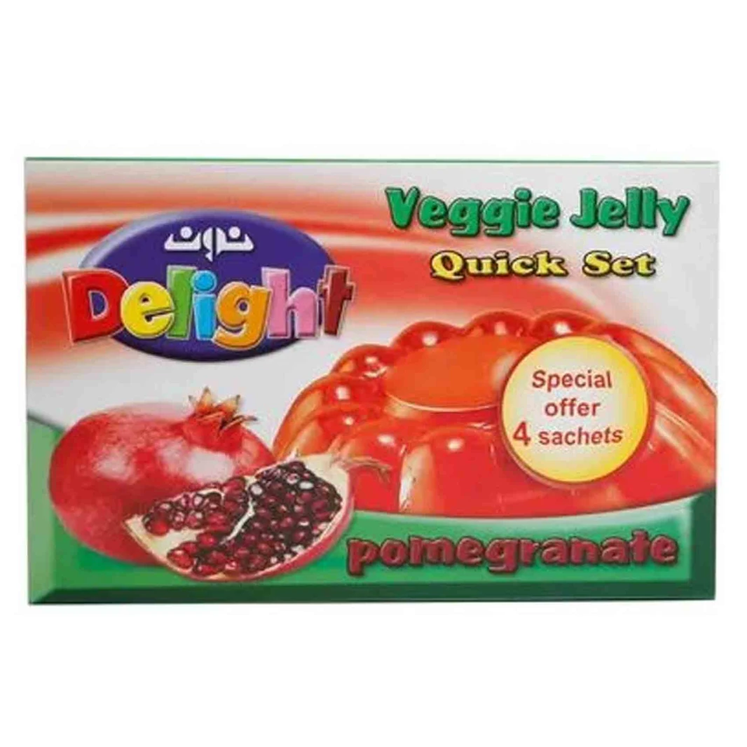نون ديلايت جلي نباتي بنكهة الرمان 85 غرام 4 أكياس