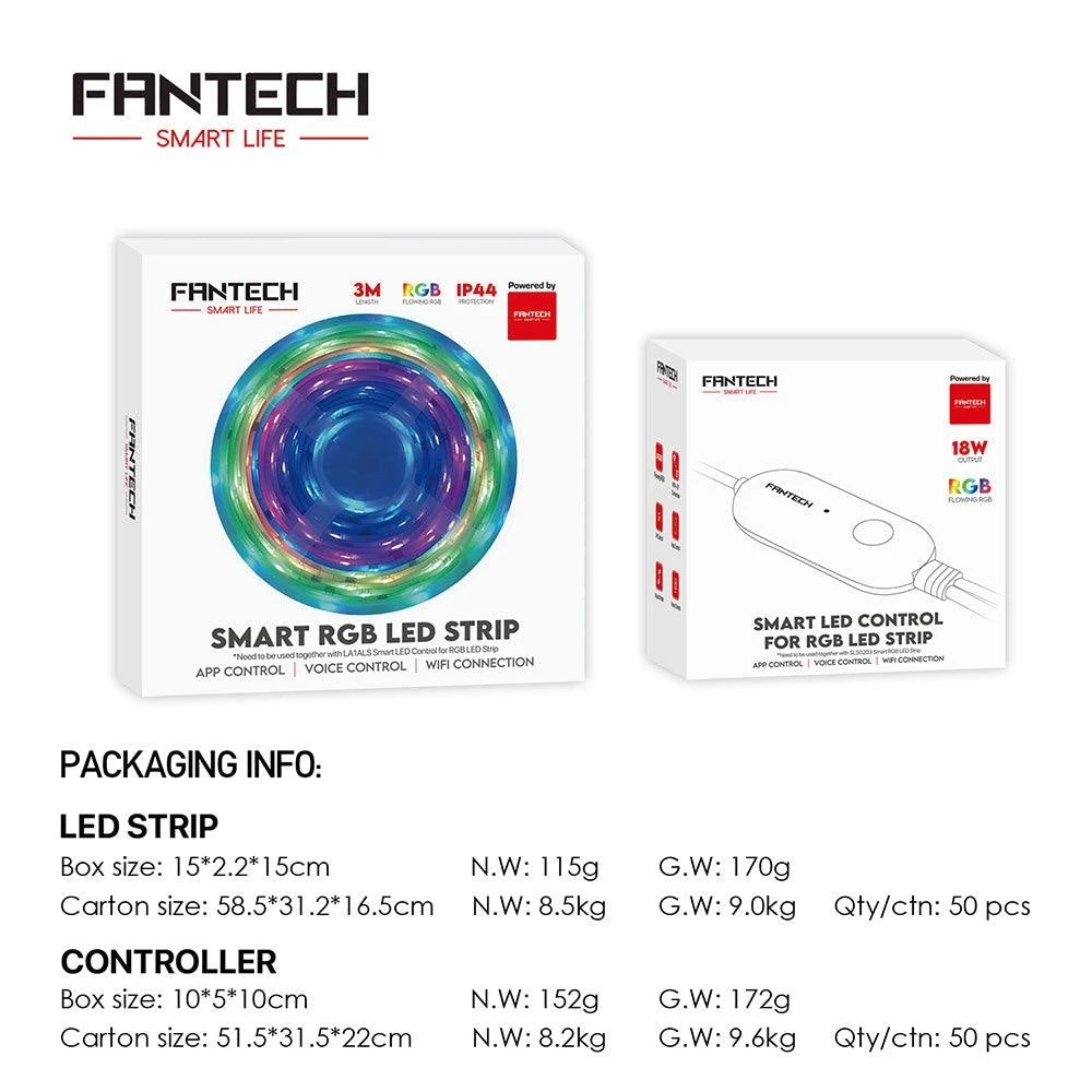 مجموعة شرائط LED RGB الذكية من Fantech SLS0203 + LA1ALS 3M