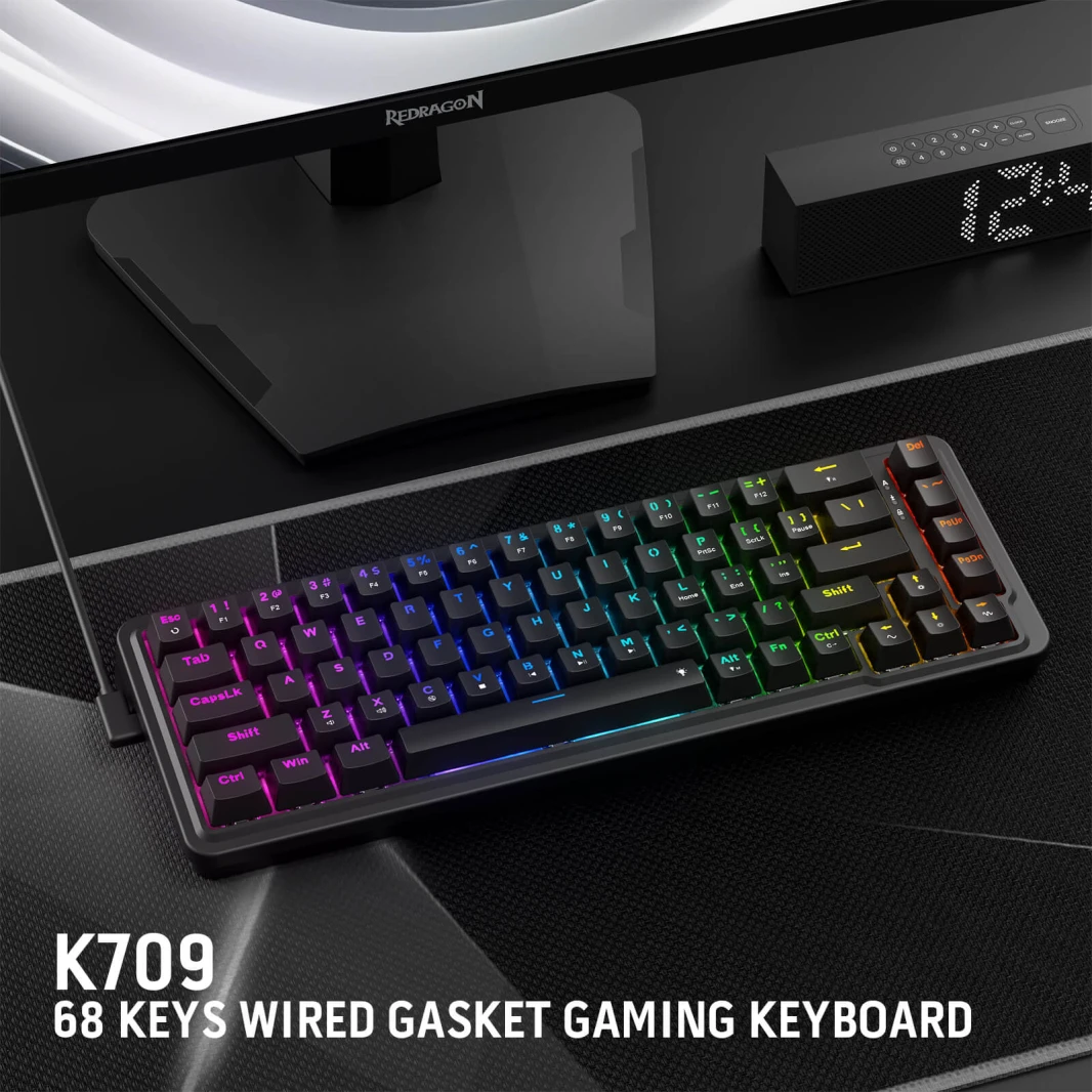 لوحة مفاتيح الألعاب Redragon K709 65% Wired Gasket RGB