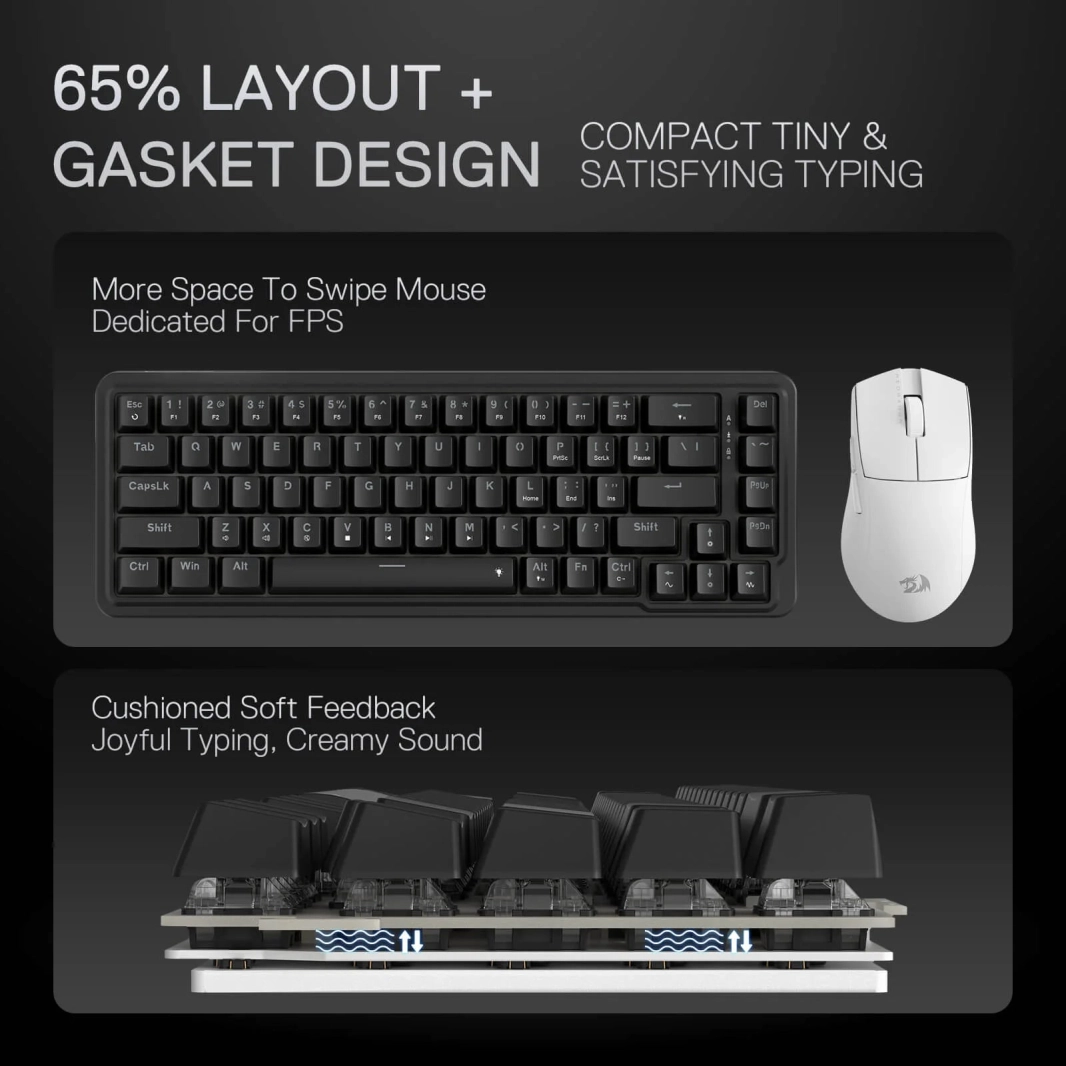 لوحة مفاتيح الألعاب Redragon K709 65% Wired Gasket RGB