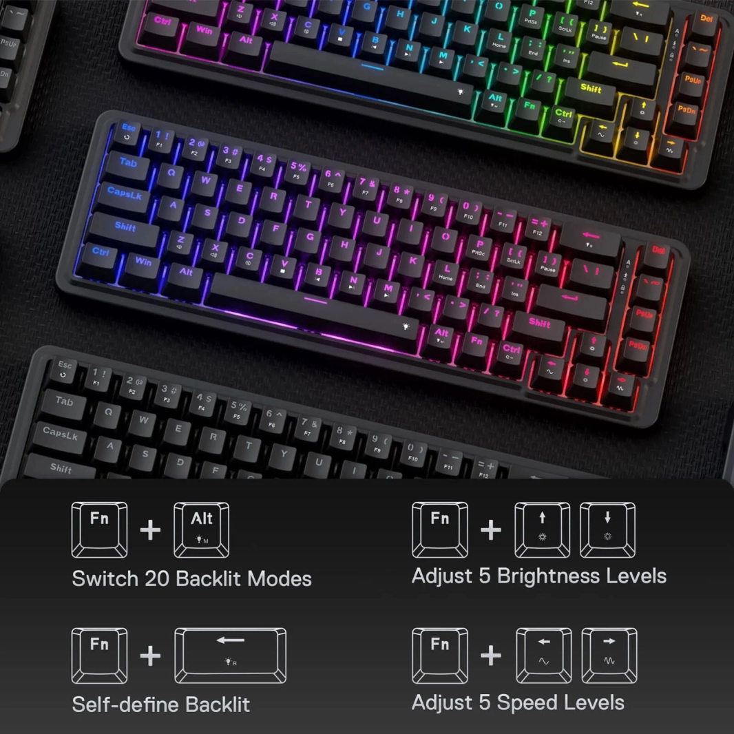 لوحة مفاتيح الألعاب Redragon K709 65% Wired Gasket RGB