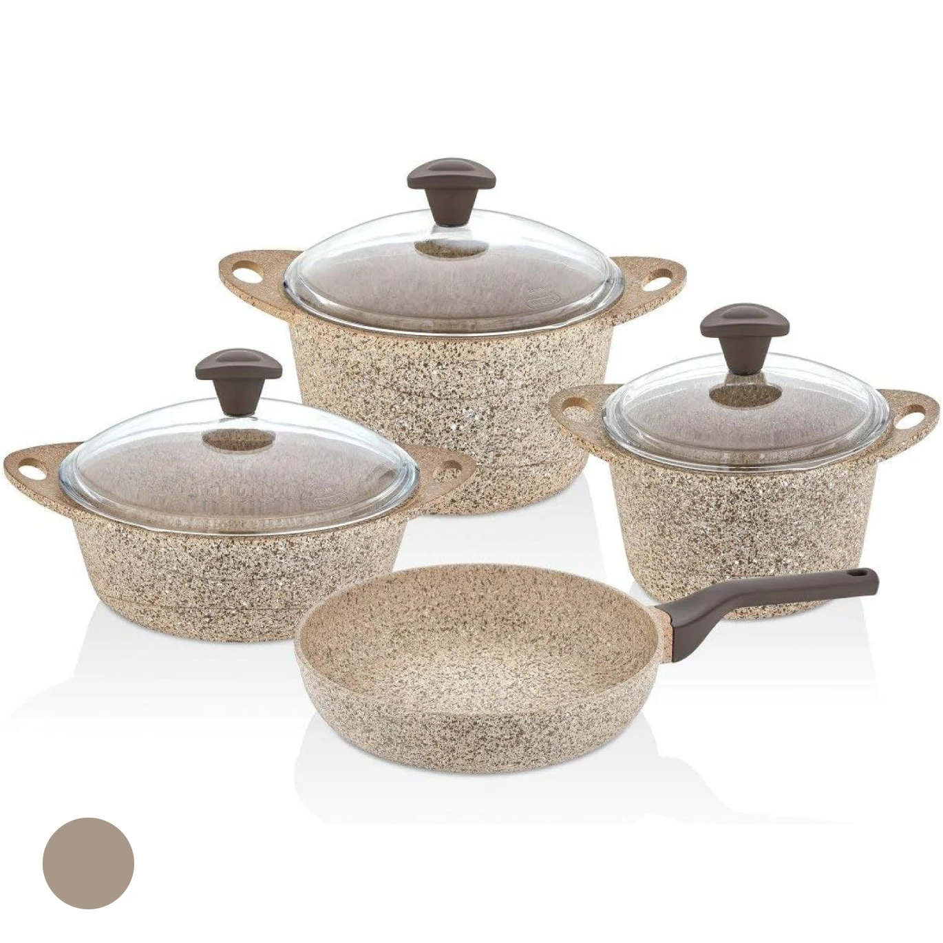 OMS 3911 Beige Pot + Frying Pan Set/7