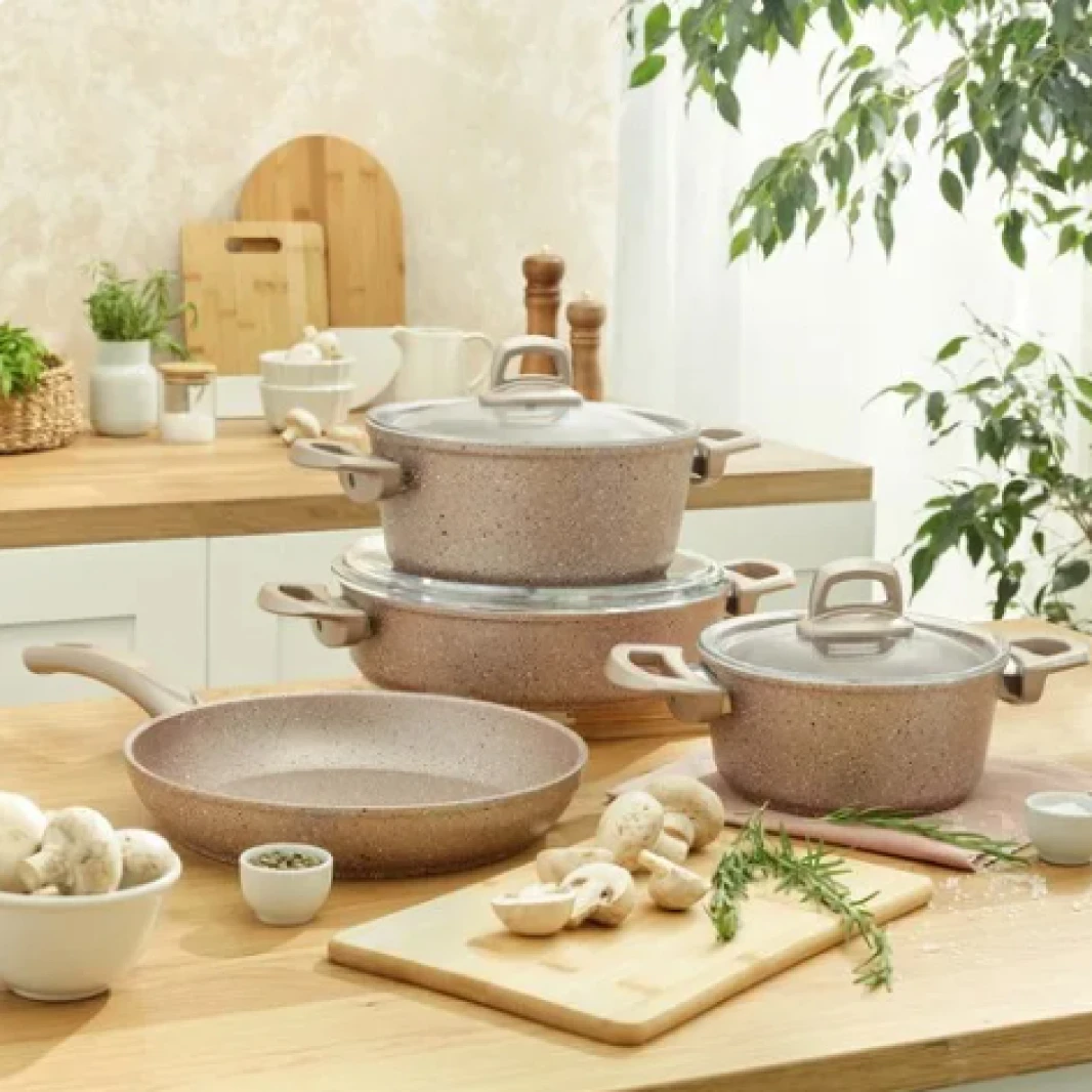 OMS 3911 Beige Pot + Frying Pan Set/7
