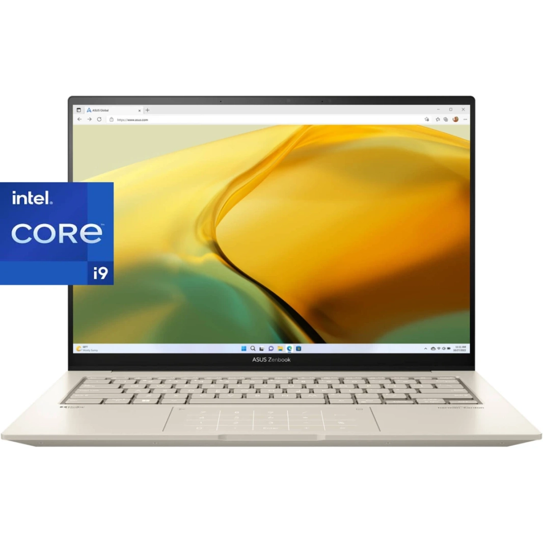 ASUS Zenbook 14X OLED (2023) UX3404VA معالج Intel Core i9 13900H من الجيل الثالث، 14 نواة، محمول، رائع مع شاشة OLED بدقة 2.8K ومعدل تحديث 120 هرتز، لون بيج رملي