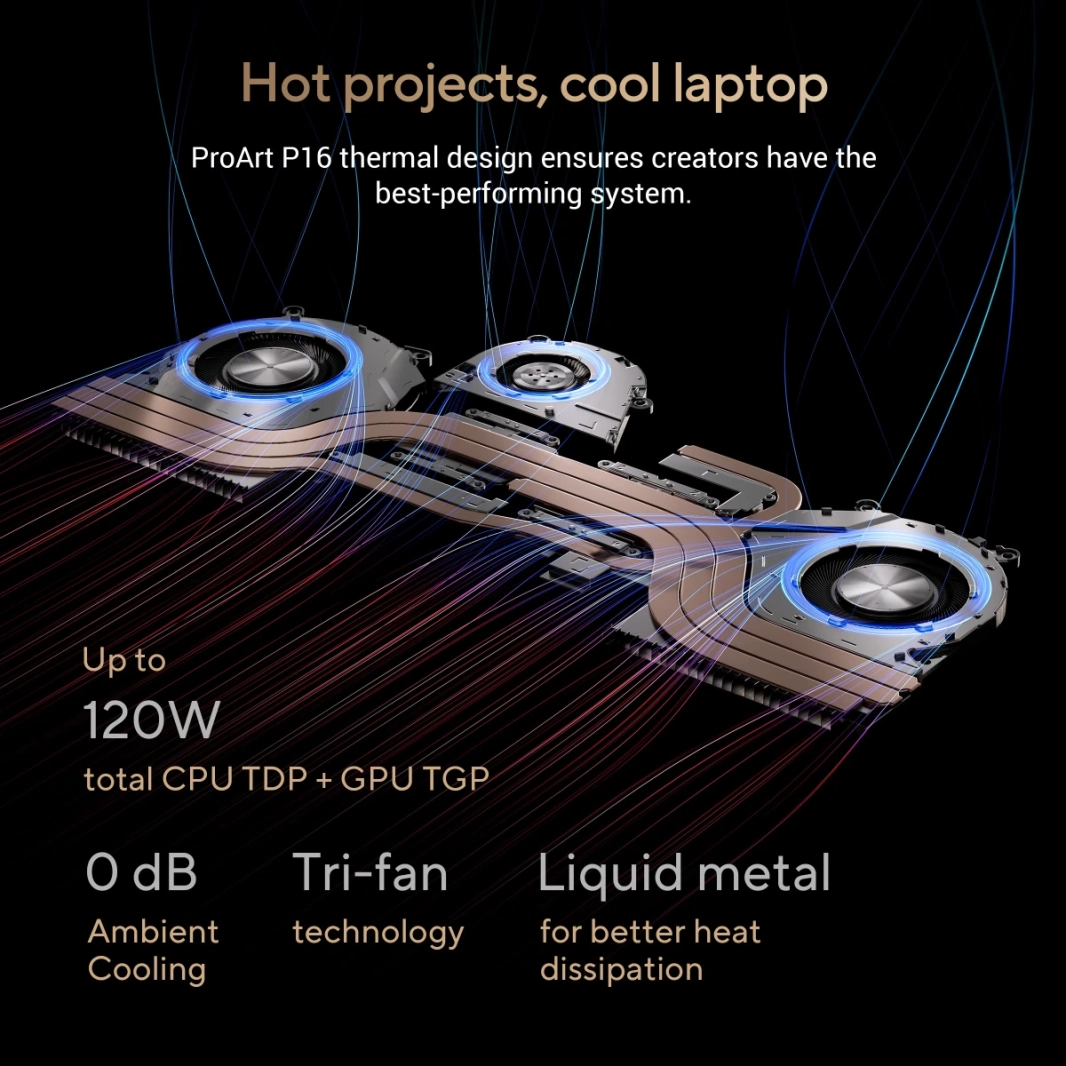 ASUS ProArt P16 (2024) H7606WI AMD Ryzen AI 9 HX 370 12-Cores أداء على مستوى الاستوديو ومتانة على مستوى عسكري مع Nvidia RTX 4070 8GB DDR6 وشاشة OLED 4K 240Hz تعمل باللمس