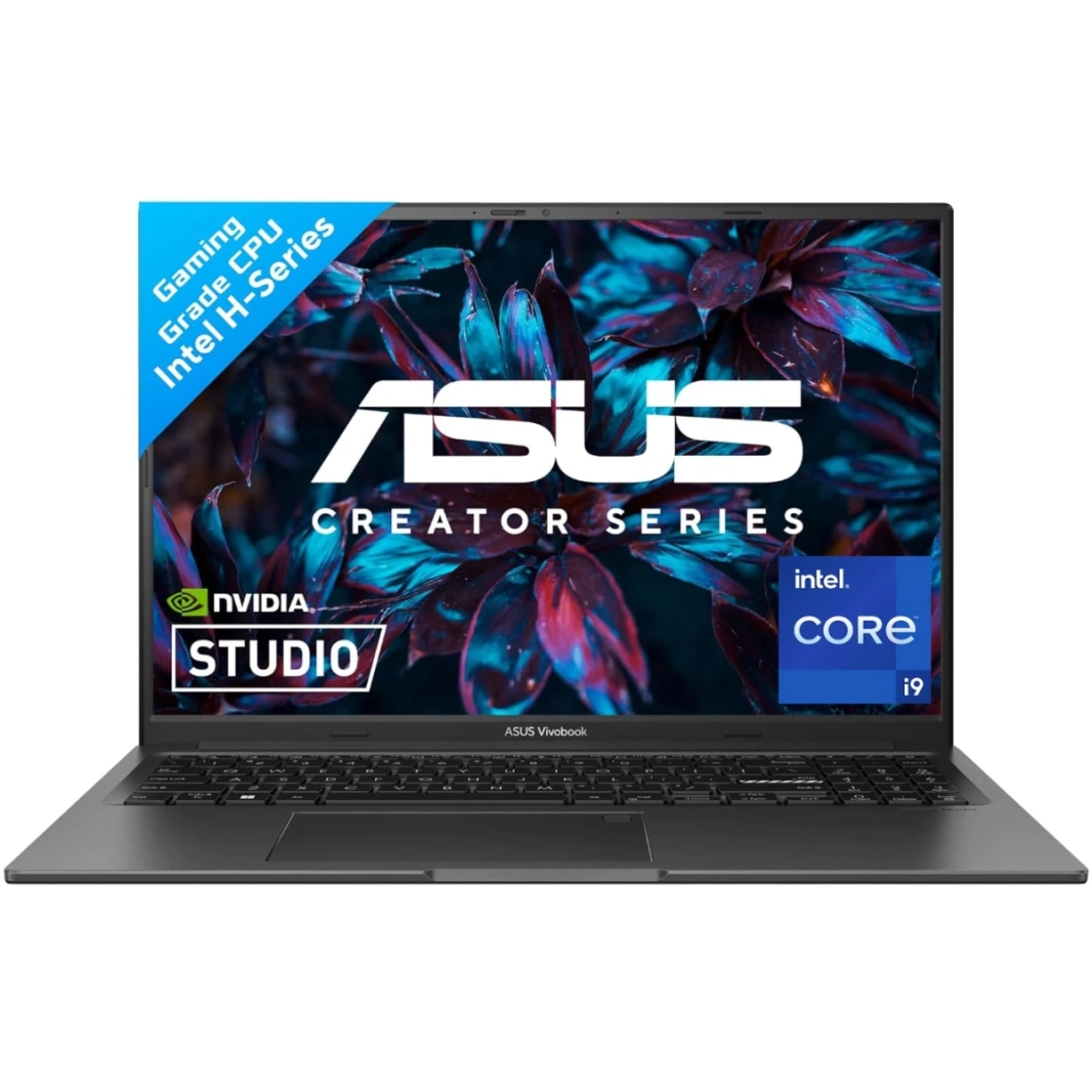 ASUS Creator Series Vivobook 16X (2023) K3605VV معالج Intel Core i9 13900H 14-Cores عالي الأداء من الجيل الثالث مع شاشة Nvidia RTX 4060 8GB و120Hz (مخصص) - أسود