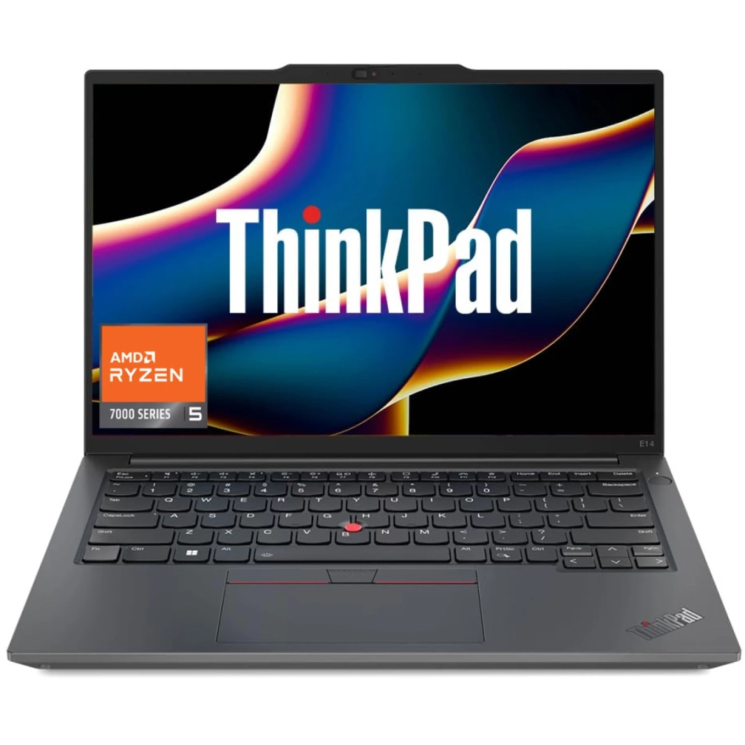 كمبيوتر محمول Lenovo ThinkPad Edge E14 Gen6 الجديد من الجيل السادس AMD Ryzen 5 7Gen 7535U 7Gen 6-Core رفيع وخفيف الوزن لرجال الأعمال - أسود