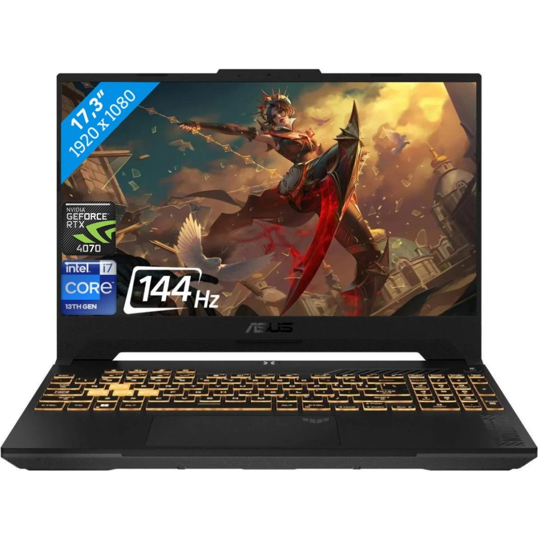 ASUS NEW TUF F17 (2023) FX707VI 13Gen Intel Core i7 10-Cores w/ Nvidia RTX 4070 8GB DDR6 & IPS 144Hz Display - Mecha Grey