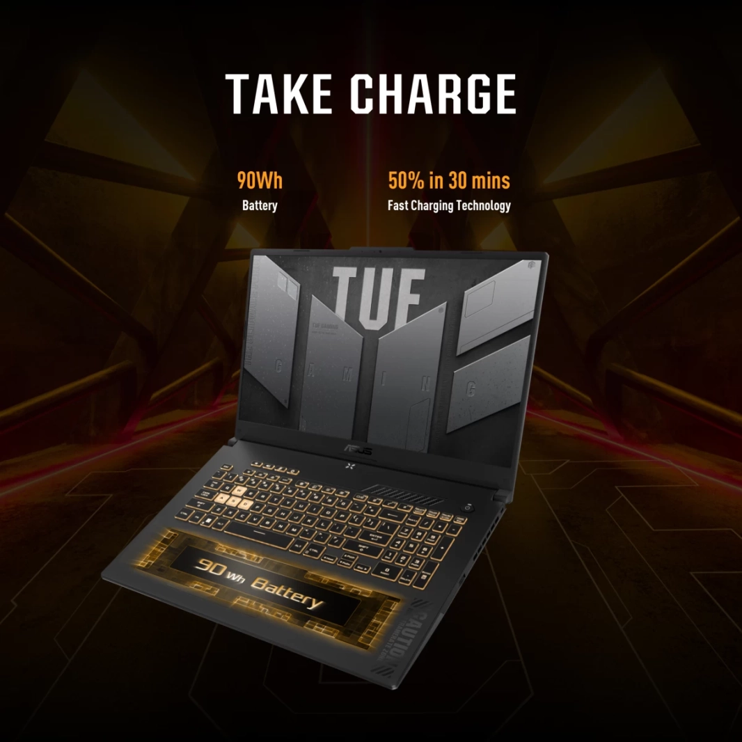 ASUS NEW TUF F17 (2023) FX707VI 13Gen Intel Core i7 10-Cores w/ Nvidia RTX 4070 8GB DDR6 & IPS 144Hz Display - Mecha Grey