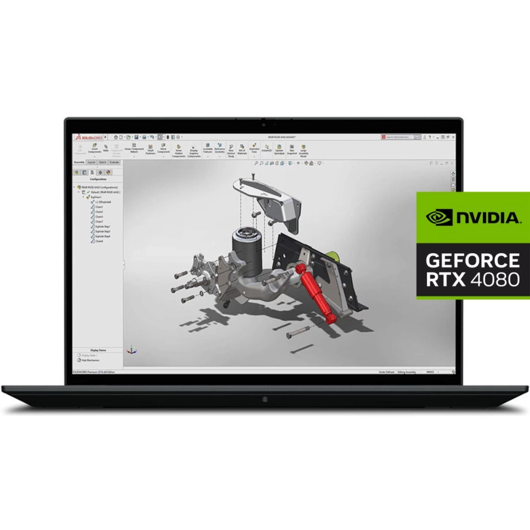 Lenovo ThinkPad P1 Gen 6 (2023) محطة عمل محمولة جديدة بمعالج Intel Core i7 vPro من الجيل الثالث عشر و14 نواة معتمدة من ISV مع Nvidia RTX 4080 12GB DDR6 و2.5K IPS 165Hz - أسود