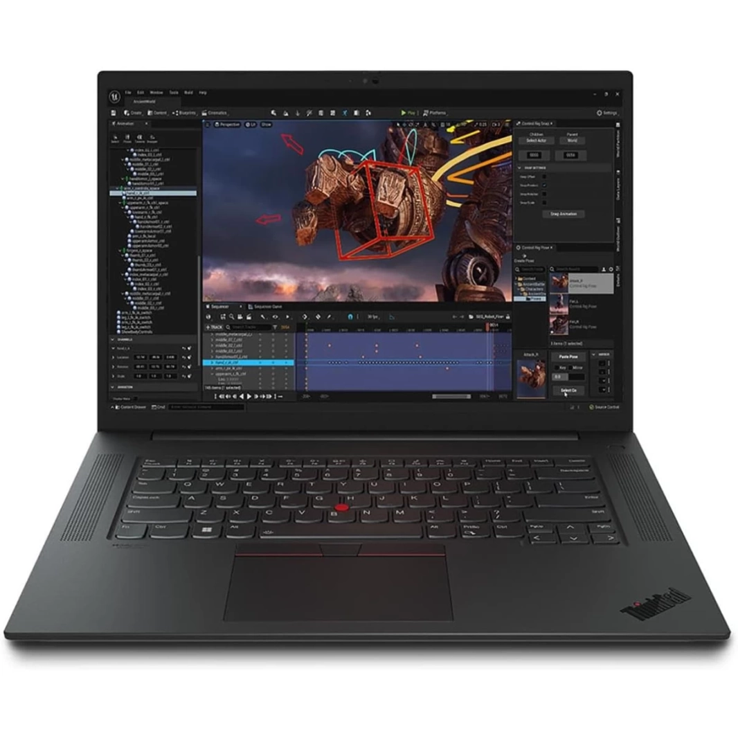 Lenovo ThinkPad P1 Gen 6 (2023) محطة عمل محمولة جديدة بمعالج Intel Core i7 vPro من الجيل الثالث عشر و14 نواة معتمدة من ISV مع Nvidia RTX 4080 12GB DDR6 و2.5K IPS 165Hz - أسود