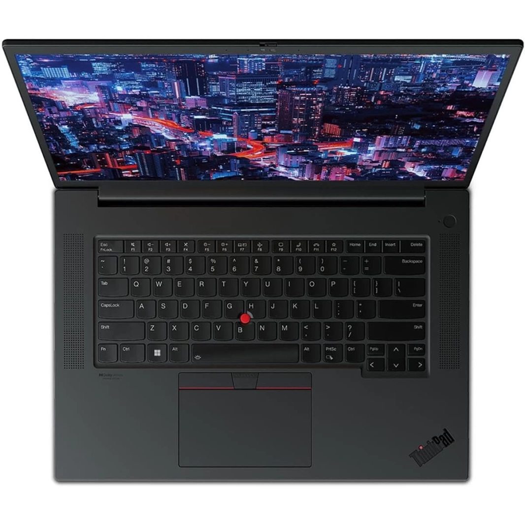 Lenovo ThinkPad P1 Gen 6 (2023) محطة عمل محمولة جديدة بمعالج Intel Core i7 vPro من الجيل الثالث عشر و14 نواة معتمدة من ISV مع Nvidia RTX 4080 12GB DDR6 و2.5K IPS 165Hz - أسود