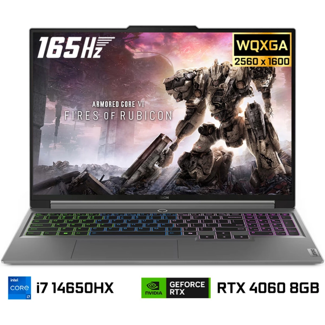 Lenovo Legion 5 (2024) جديد معالج Intel Core i7 14650HX 16-Cores AI من الجيل الرابع مع Nvidia RTX 4060 8GB وشاشة IPS بدقة 2.5K بمعدل تحديث 165 هرتز (مخصص) - لون رمادي