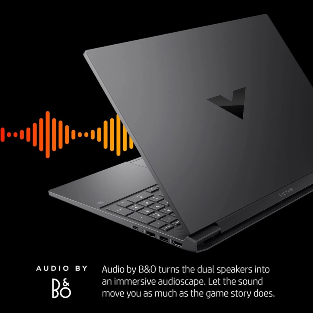 كمبيوتر محمول Victus من HP (2023) 15-fa1082wm جديد من الجيل الثالث من Intel Core i5 ثماني النواة مع شاشة Nvidia RTX 4050 6GB و144Hz - فضي ميكا