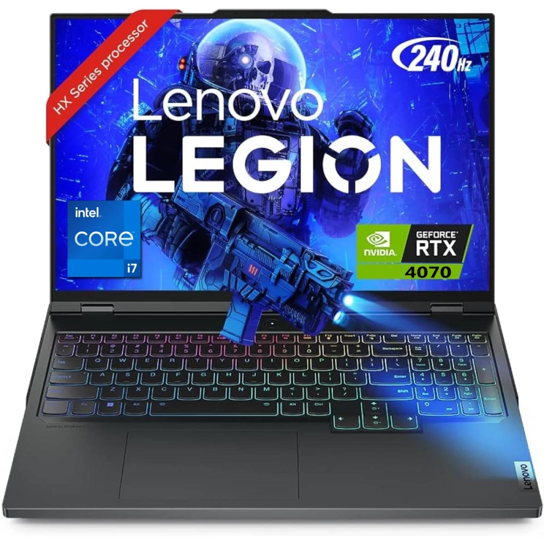 Lenovo Legion Pro 5 (2024) جديد معالج Intel Core i7 14700HX 20-Cores من الجيل الرابع مع Nvidia RTX 4070 8GB وشاشة IPS بدقة 2.5K بمعدل تحديث 240 هرتز - رمادي