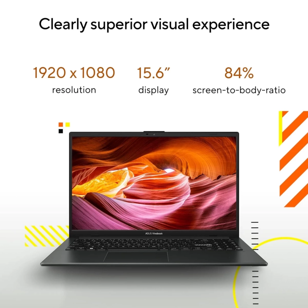 Asus VivoBook 16 (2023) M1605YA جديد من الجيل السابع AMD Ryzen 7 8-Cores مع شاشة IPS كبيرة مقاس 16 بوصة وشحن سريع (مخصص) - أسود