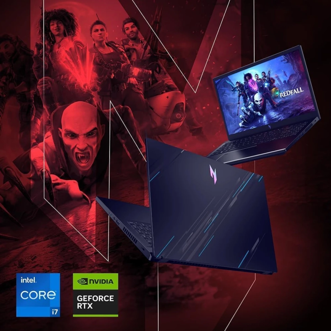 كمبيوتر محمول Acer Nitro V 15 (2023) ANV15-51-76ER من الجيل الثالث Intel Core i7 10-Cores مع ذاكرة DDR5 وبطاقة رسومات Nvidia RTX 4050 سعة 6 جيجابايت وشاشة بتردد 165 هرتز - أسود