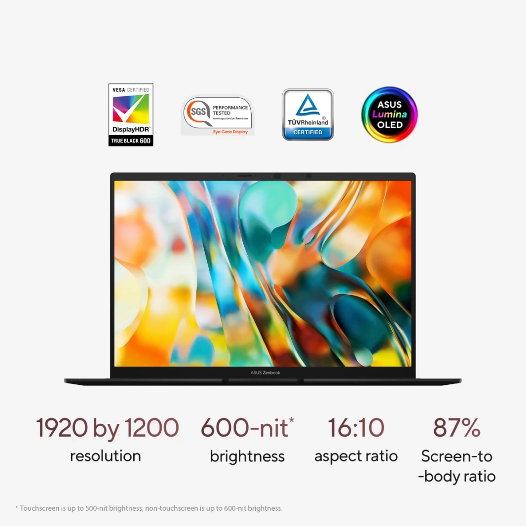 ASUS Zenbook 14 OLED (2024) UM3406HA جديد من الجيل الثامن معالج AMD Ryzen 7 8840HS ثماني النواة رفيع وخفيف الوزن مع AMD Ryzen™ AI وشاشة OLED وعمر بطارية يدوم طوال اليوم