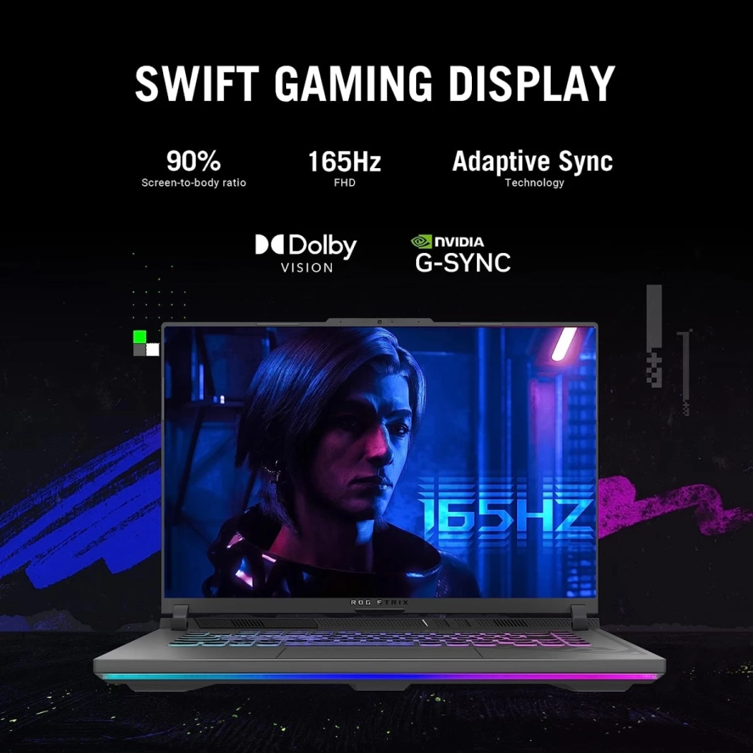 ASUS ROG Strix NEW G16 (2024) G614JU 13Gen Intel Core i7 13650HX 14-Cores w/ Nvidia RTX 4050 6GB DDR6 & 16" IPS 165Hz Display - Eclipse Gray