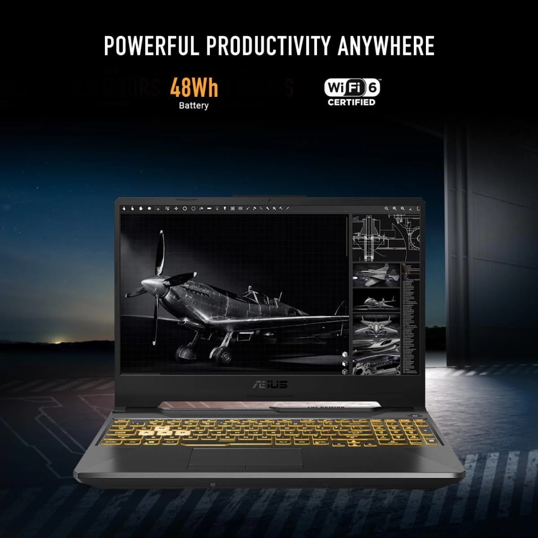 ASUS TUF Gaming A15 (2024) FA506NFR جديد من الجيل السابع AMD Ryzen 7 8-Cores مع شاشة Nvidia RTX 2050 4GB و144Hz (مخصصة) - رمادي Mecha