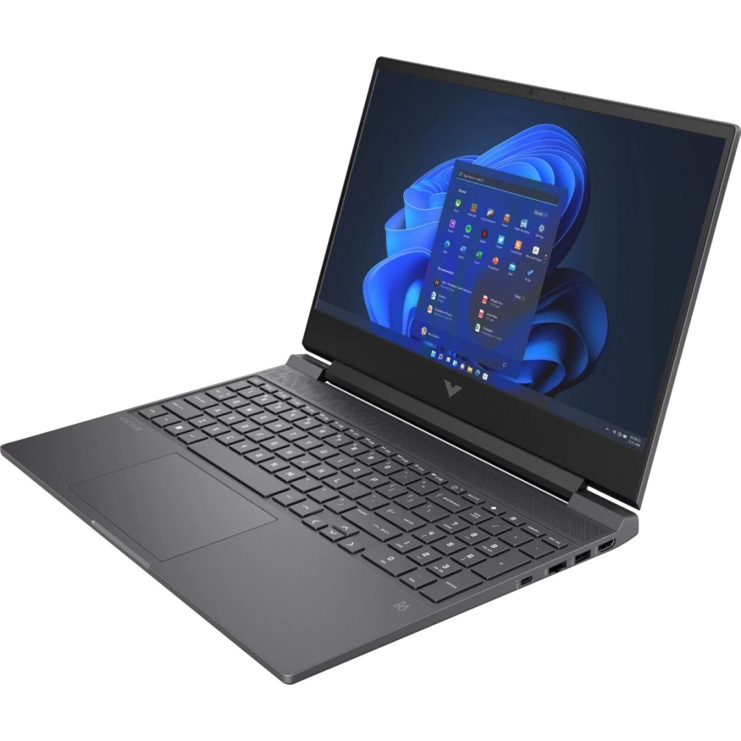 جهاز كمبيوتر محمول Victus من HP (2024) 15-fb2082 جديد من الجيل الثامن من AMD Ryzen 5 6-Cores مع شاشة Nvidia RTX 4050 6GB و144Hz (مخصص) - فضي ميكا
