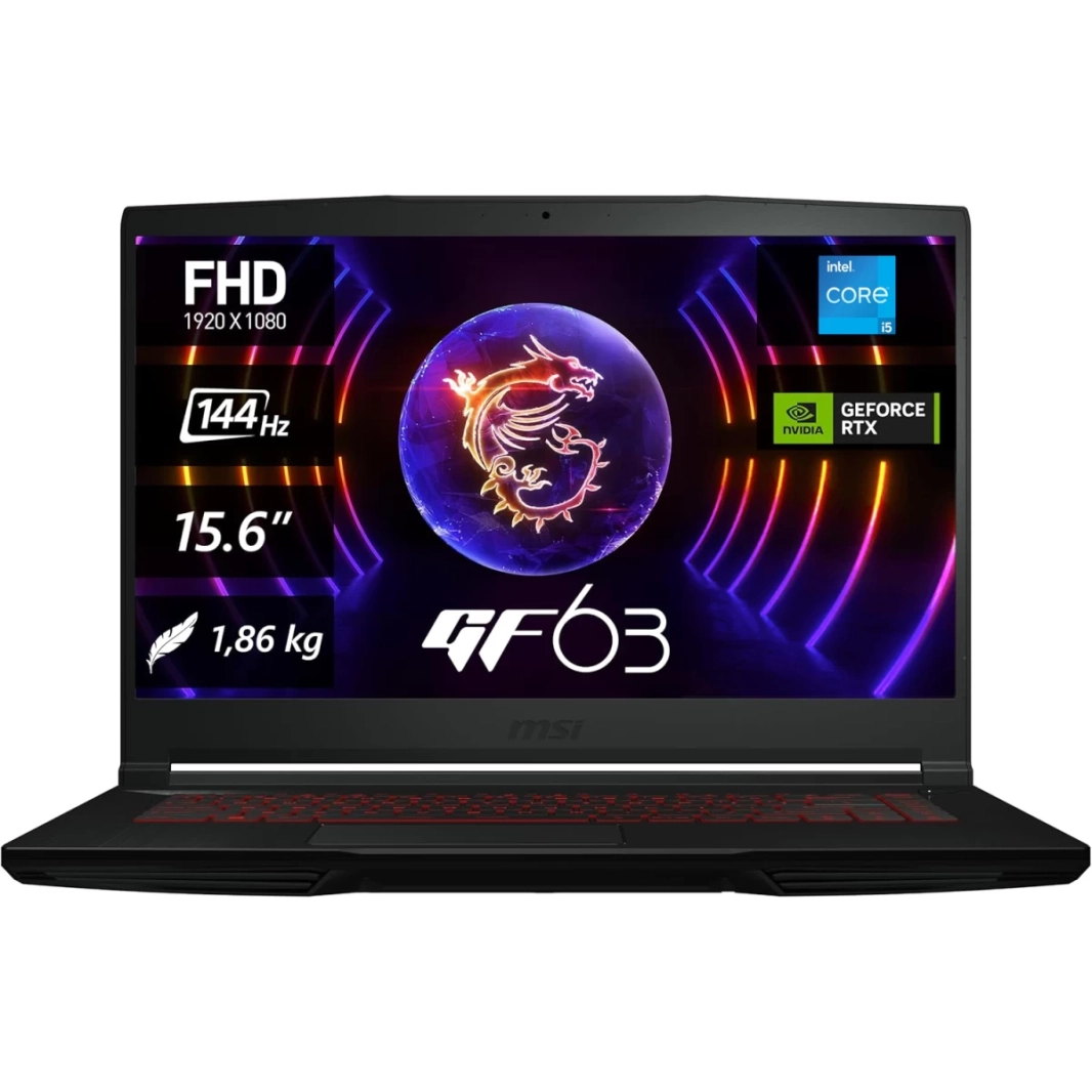 كمبيوتر MSI Thin 12UCX Gaming (2023) 12Gen Intel Core i5 10-Cores مع Nvidia RTX 2050 4GB وشاشة 144Hz - رمادي
