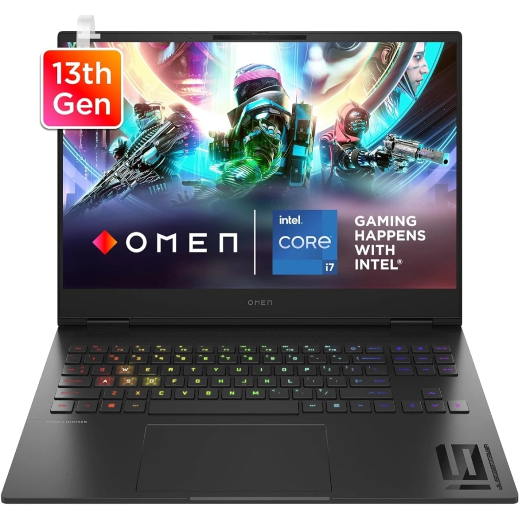 HP OMEN 16 (2023) 16-wf0000ne ​​جديد، معالج Intel Core i7 من الجيل الثالث عشر، 16 نواة، شاشة IPS 2K بمعدل تحديث 240 هرتز، Nvidia RTX 4080 سعة 12 جيجابايت - أسود