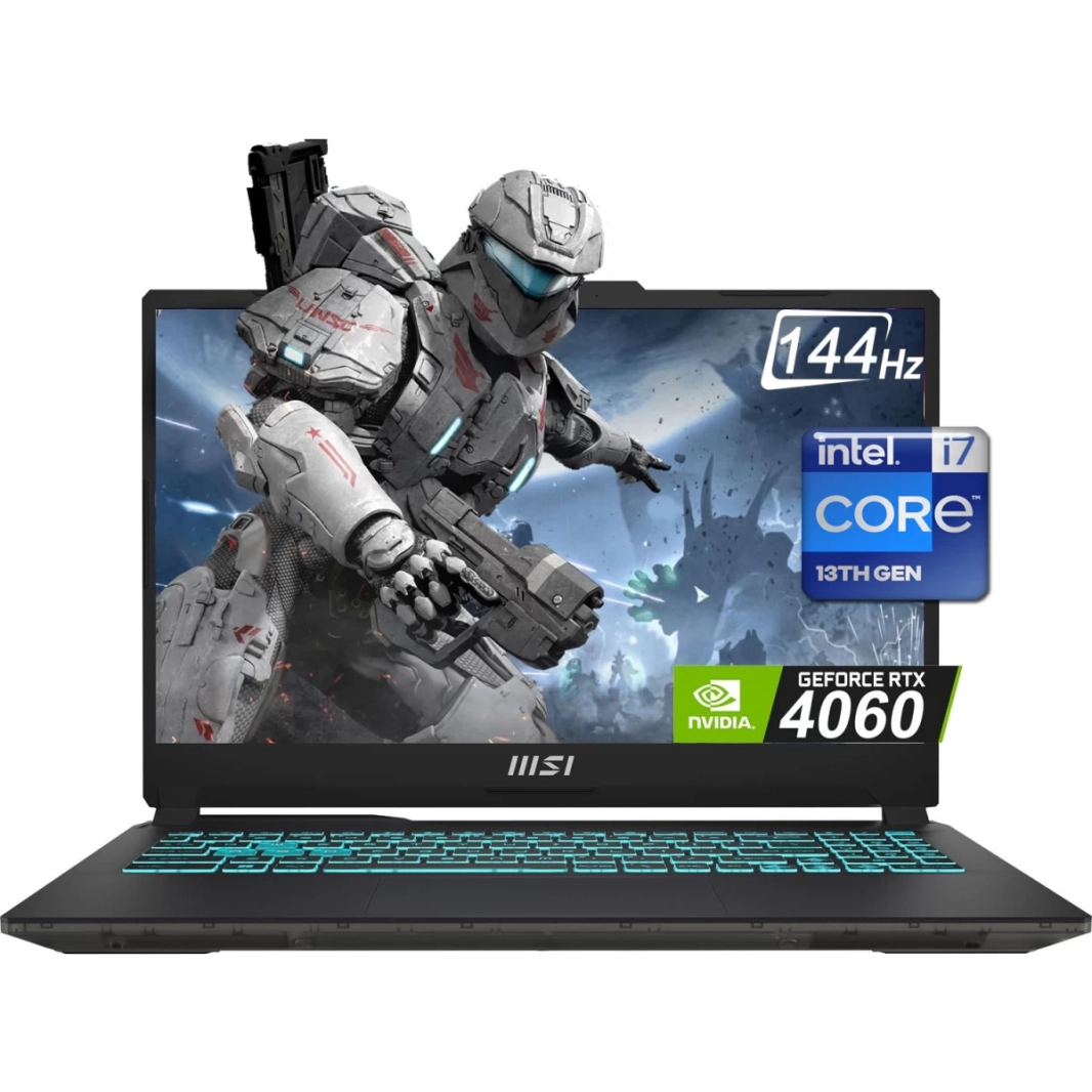 كمبيوتر MSI Cyborg 15 A13VF Gaming (2023) من الجيل الثالث Intel Core i7 10-Cores مع شاشة Nvidia RTX 4060 8GB و144Hz - رمادي