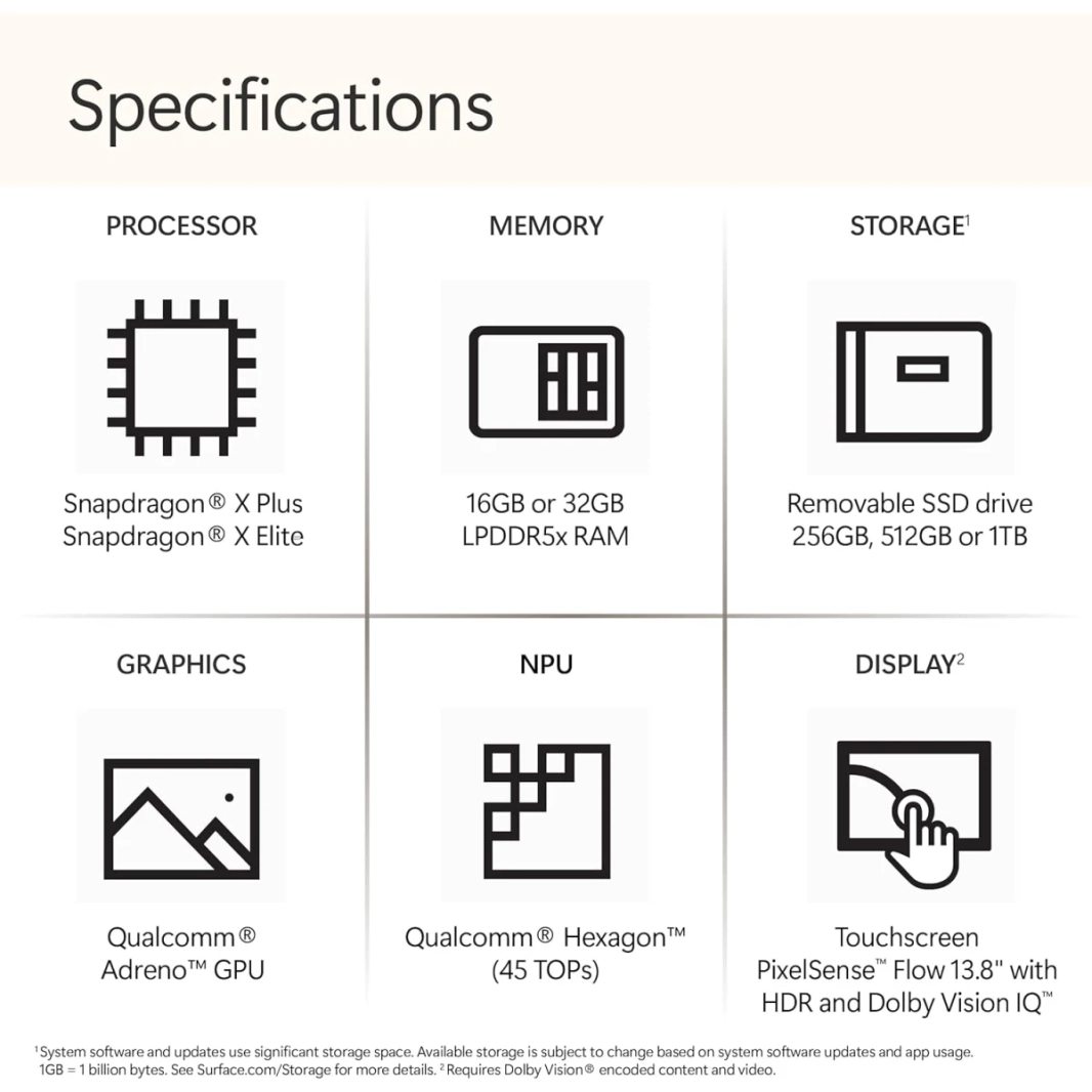 كمبيوتر Microsoft Surface Laptop Copilot+ PC الجديد (الإصدار السابع) 2024 Snapdragon X Plus 10-Cores AI-Accelerated تصميم أنيق وعصري مع شاشة 2.3K 120Hz - أسود