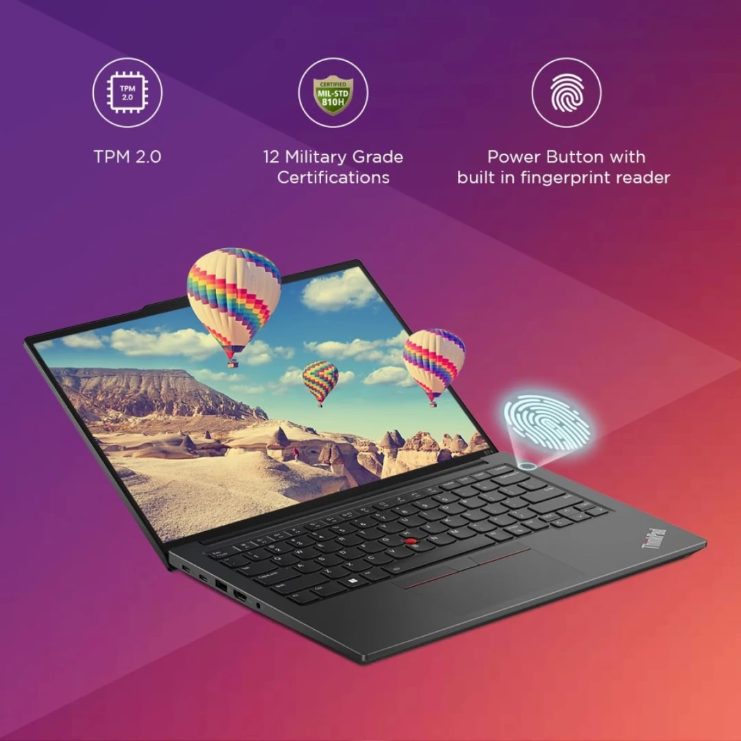 كمبيوتر محمول Lenovo ThinkPad Edge E14 Gen6 الجديد من الجيل السادس AMD Ryzen 5 7Gen 7535U 7Gen 6-Core رفيع وخفيف الوزن لرجال الأعمال - أسود