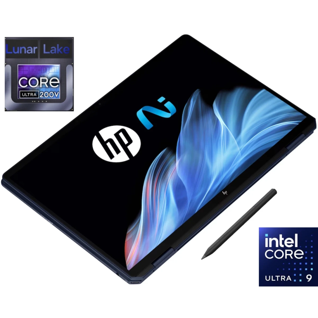 HP OmniBook Ultra Flip (2024) 14-fh0004ne جديد Intel Core Ultra 9 Gen II 288V EVO Next Gen AI مع شاشة OLED 2.8K 120Hz 360° تعمل باللمس - أزرق سماوي
