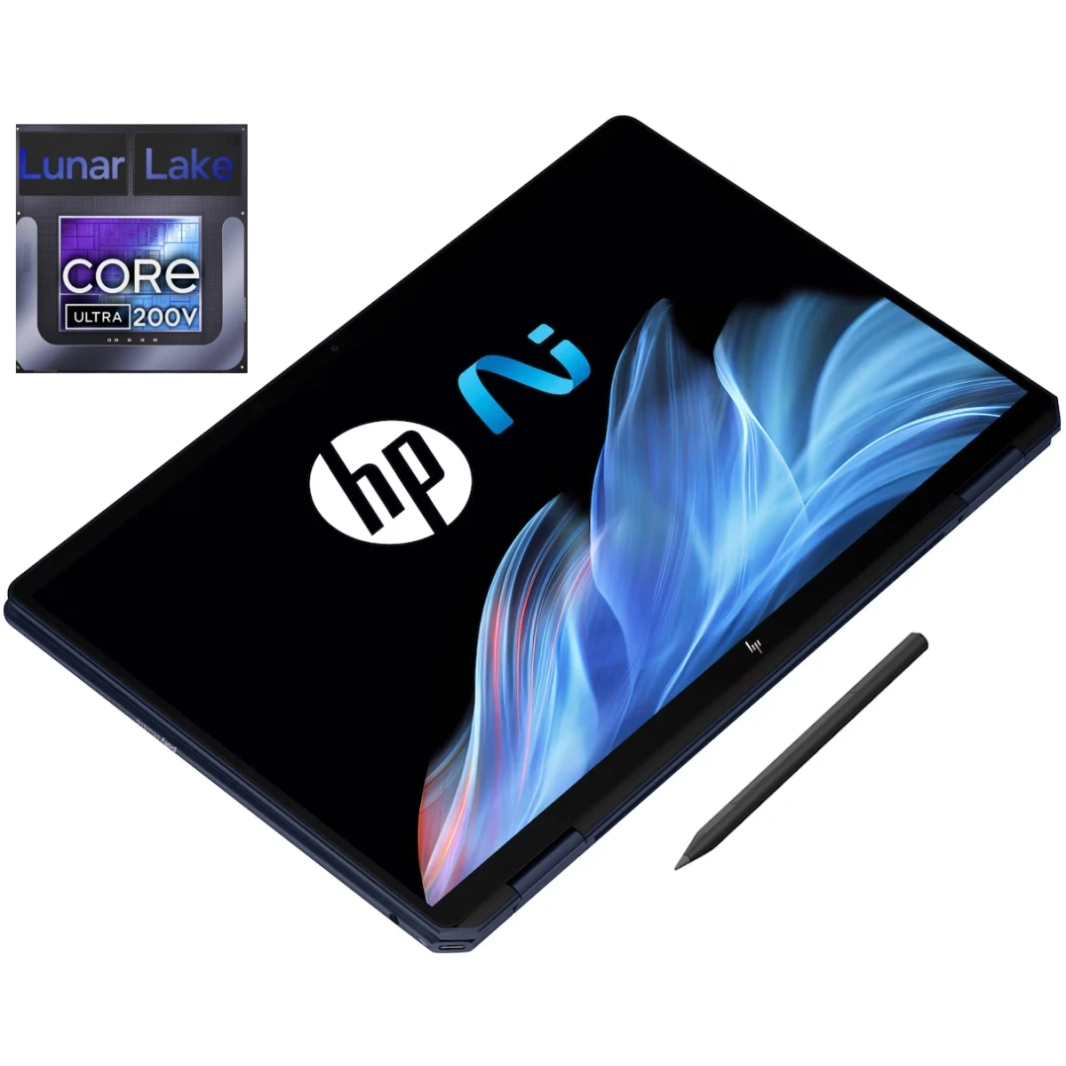 HP OmniBook Ultra Flip (2024) 14-fh0003ne جديد Intel Core Ultra 7 Gen II 256V EVO Next Gen AI مع شاشة OLED 2.8K 120Hz 360° تعمل باللمس - أزرق سماوي
