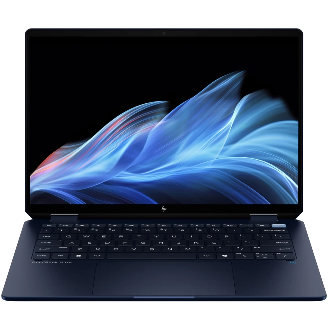 HP OmniBook Ultra Flip (2024) 14-fh0004ne جديد Intel Core Ultra 9 Gen II 288V EVO Next Gen AI مع شاشة OLED 2.8K 120Hz 360° تعمل باللمس - أزرق سماوي