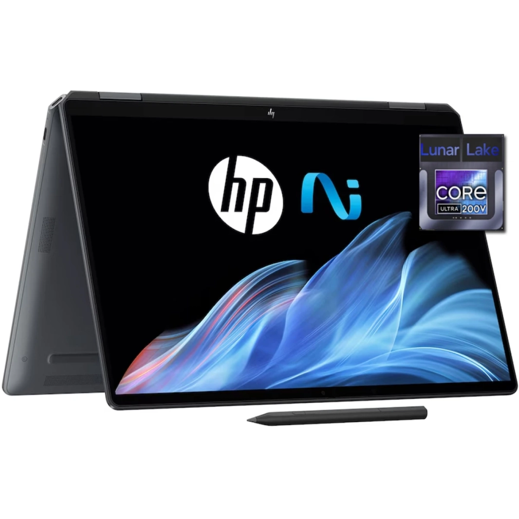 HP OmniBook Ultra Flip (2024) 14-fh0001ne جديد Intel Core Ultra 7 Gen II 256V EVO Next Gen AI مع شاشة OLED 2.8K 120Hz 360° تعمل باللمس - Eclipse Grey