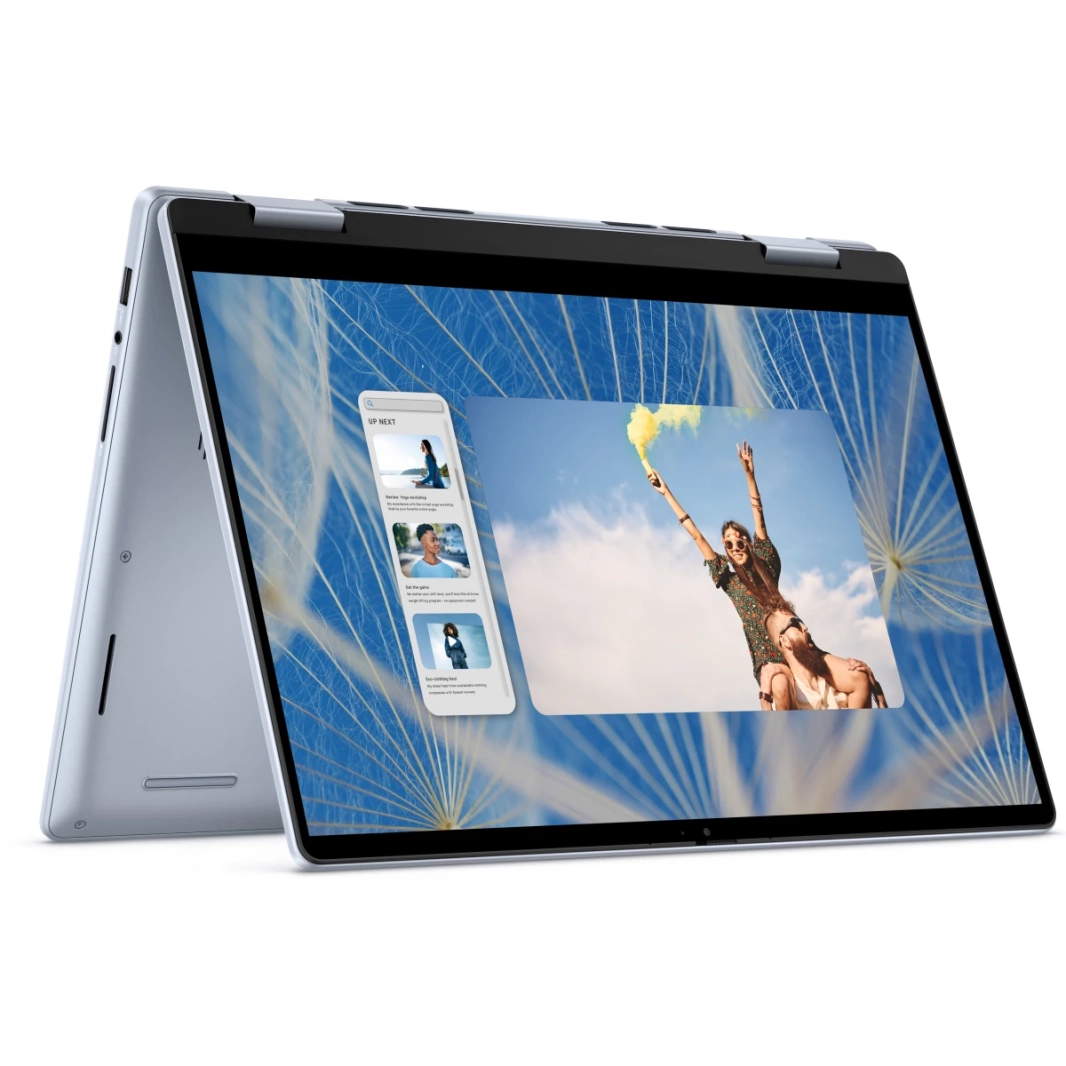 DELL Inspiron 14 7440 (2024) شاشة لمس 2 في 1 جديدة بمعالج Intel Core 5 10 أنوية مع شاشة لمس 360 درجة وشحن سريع - أزرق ثلجي