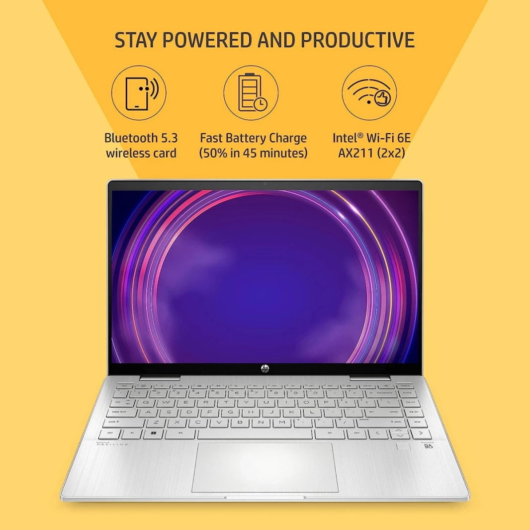 HP Pavilion x360 NEW 14-ek1000ne ​​13Gen Intel Core i3 6-Cores 2-in-1 Touch Screen - فضي