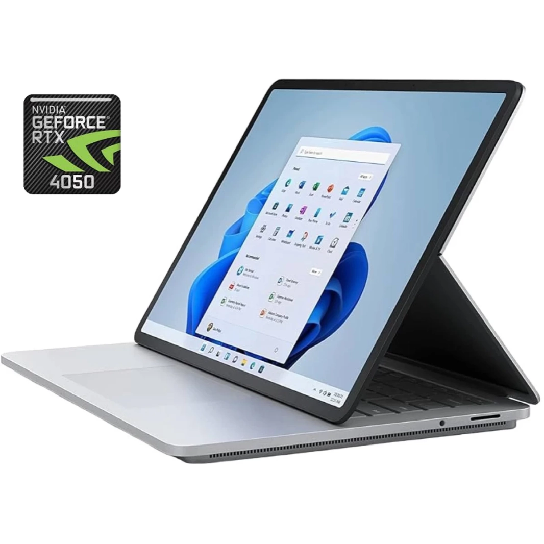 كمبيوتر محمول Microsoft Surface Studio 2 (2023) معالج Intel Core i7 13700H من الجيل الثالث 14 نواة وشاشة تعمل باللمس بدقة 2.4K وتردد 120 هرتز وبطاقة رسومات NVIDIA RTX 4050 سعة 6 جيجابايت - بلاتينيوم