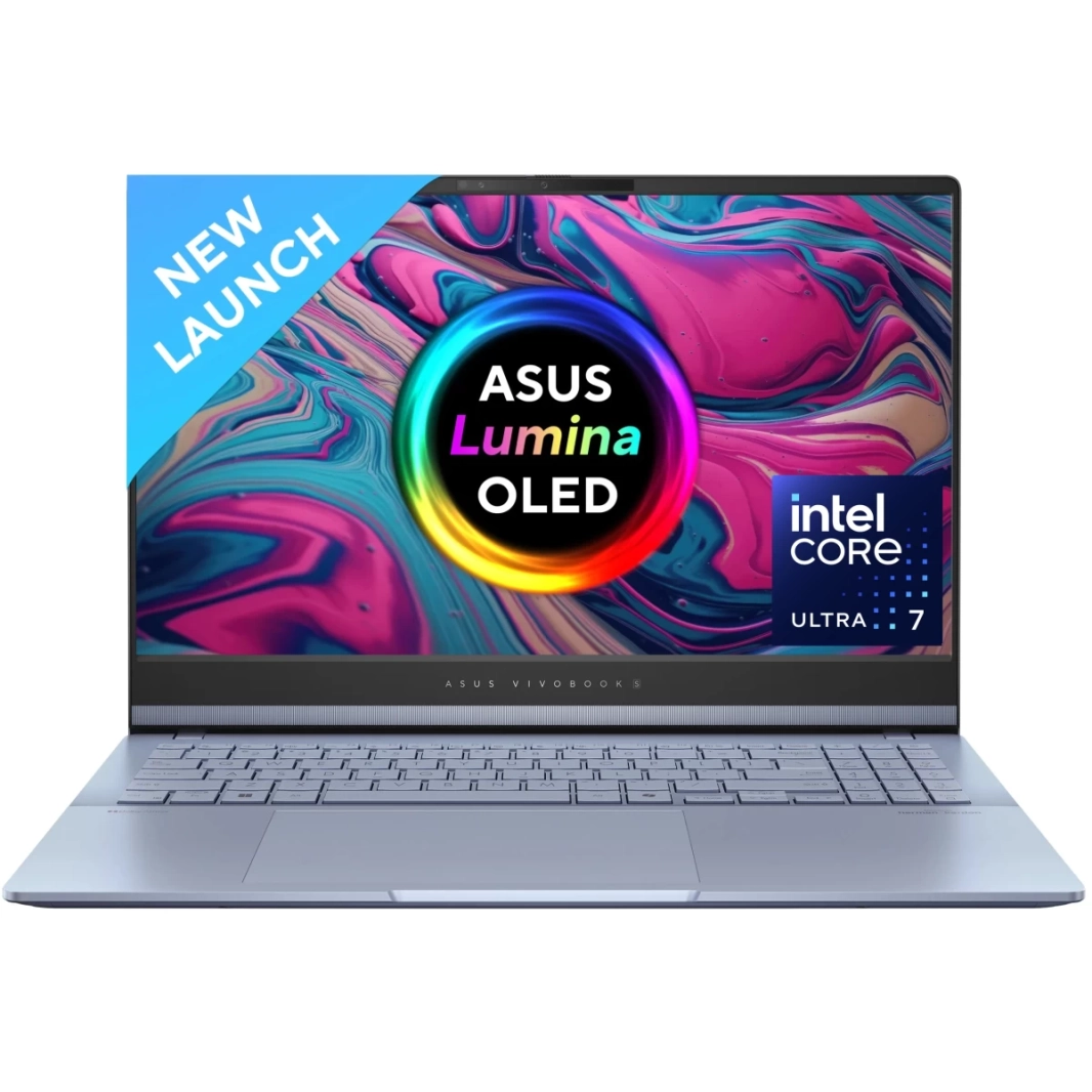 كمبيوتر ASUS Vivobook S 15 Copilot+ (2024) S5506MA Intel Core Ultra 7 H-Serise قوي 16 نواة مع بطارية كبيرة وشاشة OLED بدقة 3K بمعدل تحديث 120 هرتز - أزرق ضبابي