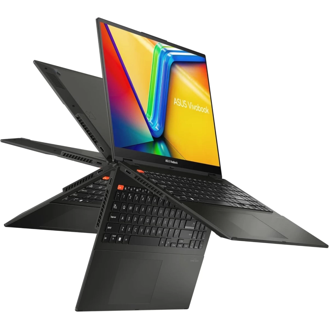 ASUS Vivobook S 16 Flip (2023) TP3604VA جديد 13Gen Intel Core i5 10-Cores Touch Laptop 2-in-1 Military-Grade Tough - Midnight Black