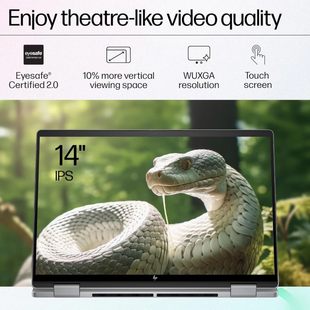 HP Envy X360 14 (2024) 14-es1013dx شاشة تعمل باللمس 2 في 1 بمعالج Intel Core Ultra 5 معزز بالذكاء الاصطناعي 10 أنوية - فضي