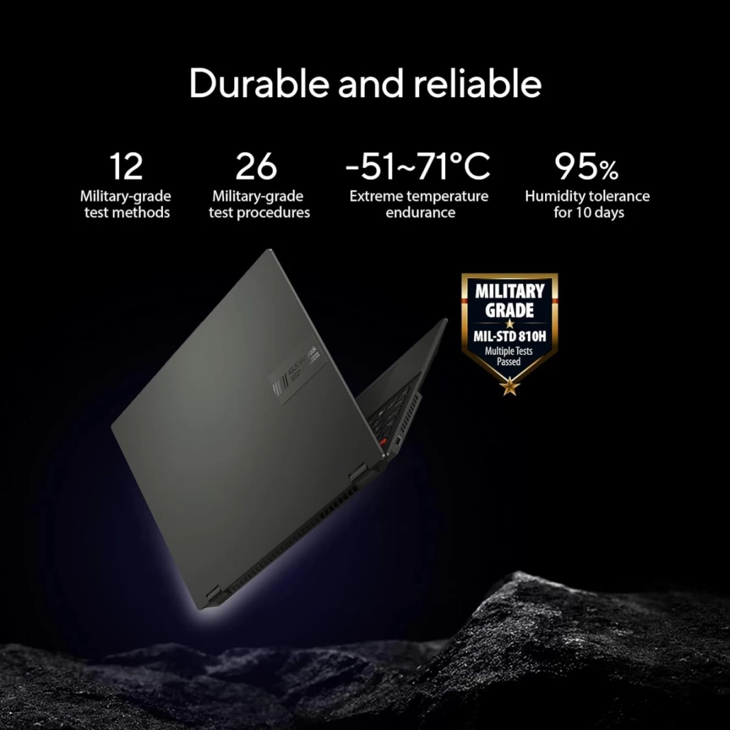 ASUS Vivobook S 16 Flip (2023) TP3604VA جديد 13Gen Intel Core i5 10-Cores Touch Laptop 2-in-1 Military-Grade Tough - Midnight Black