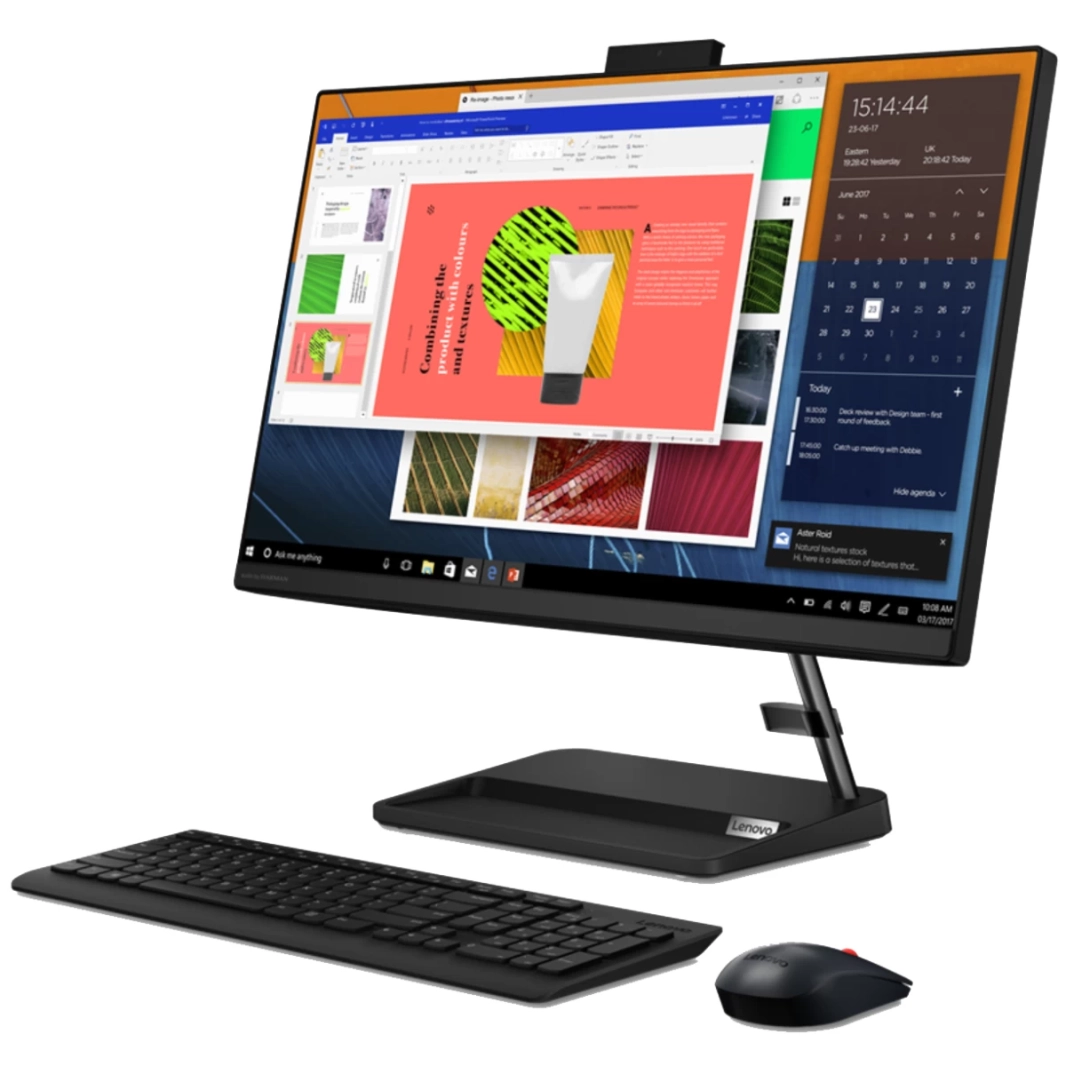 كمبيوتر Lenovo All-in-One V50a-22IMB Intel Core i7 من الجيل العاشر بشاشة تعمل باللمس مقاس 22 بوصة