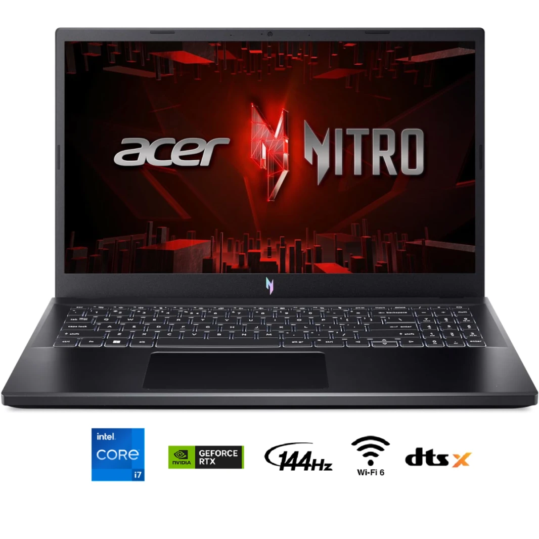 كمبيوتر محمول ACER NITRO V15 الجيل الثالث عشر Intel® Core i7-13620H 4.90 جيجاهرتز NVIDIA GeForce RTX 4050 6GB 16GB-DDR5 شاشة 15.6 بوصة IPS FHD 144 هرتز