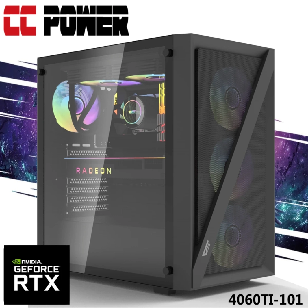 CC Power 4060TI-101 Gaming PC NEW 12Gen Intel Core i7 12-Cores w/ RTX 4060TI 8GB DDR6 & Advanced Air Cooler