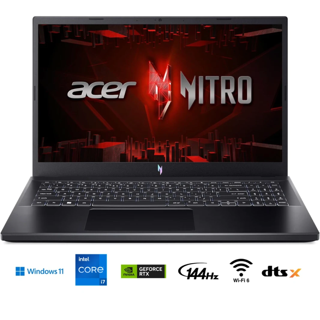 Laptop ACER NITRO V15 13TH GEN Intel® Core i7-13620H 10-Cores 4.90 GHz NVIDIA GeForce RTX 2050 4GB 16GB-DDR5 15.6" IPS  FHD 144Hz Display - Windows 11 Home