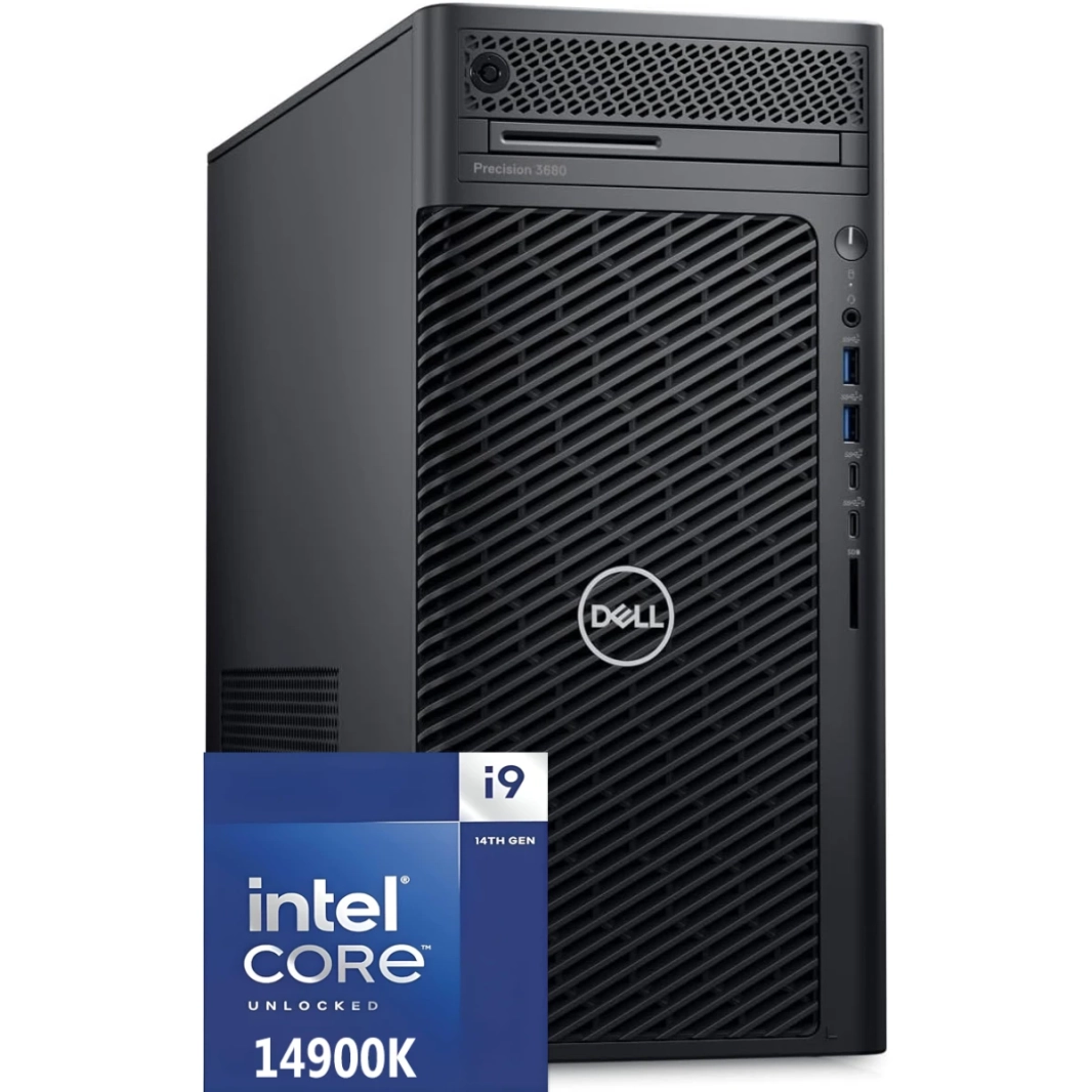 Dell Precision 3680 Tower Workstation (2024) 14Gen Intel Core i9 K-Series 24-Cores For Designing, Editing & Even Gaming w/ Upgradable Graphic Card & 3 Years Warranty - Black