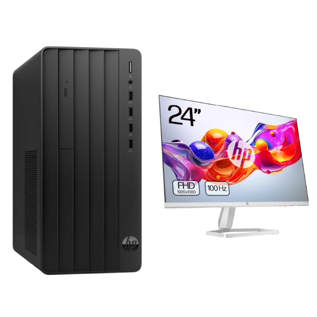 كمبيوتر مكتبي HP Pro Tower 290 G9 Desktop Core i7 من الجيل الثاني وذاكرة وصول عشوائي 16 جيجابايت DDR4 (مخصص) (لاسلكي - بلوتوث مدمج) مع شاشة HP 24 بوصة FHD