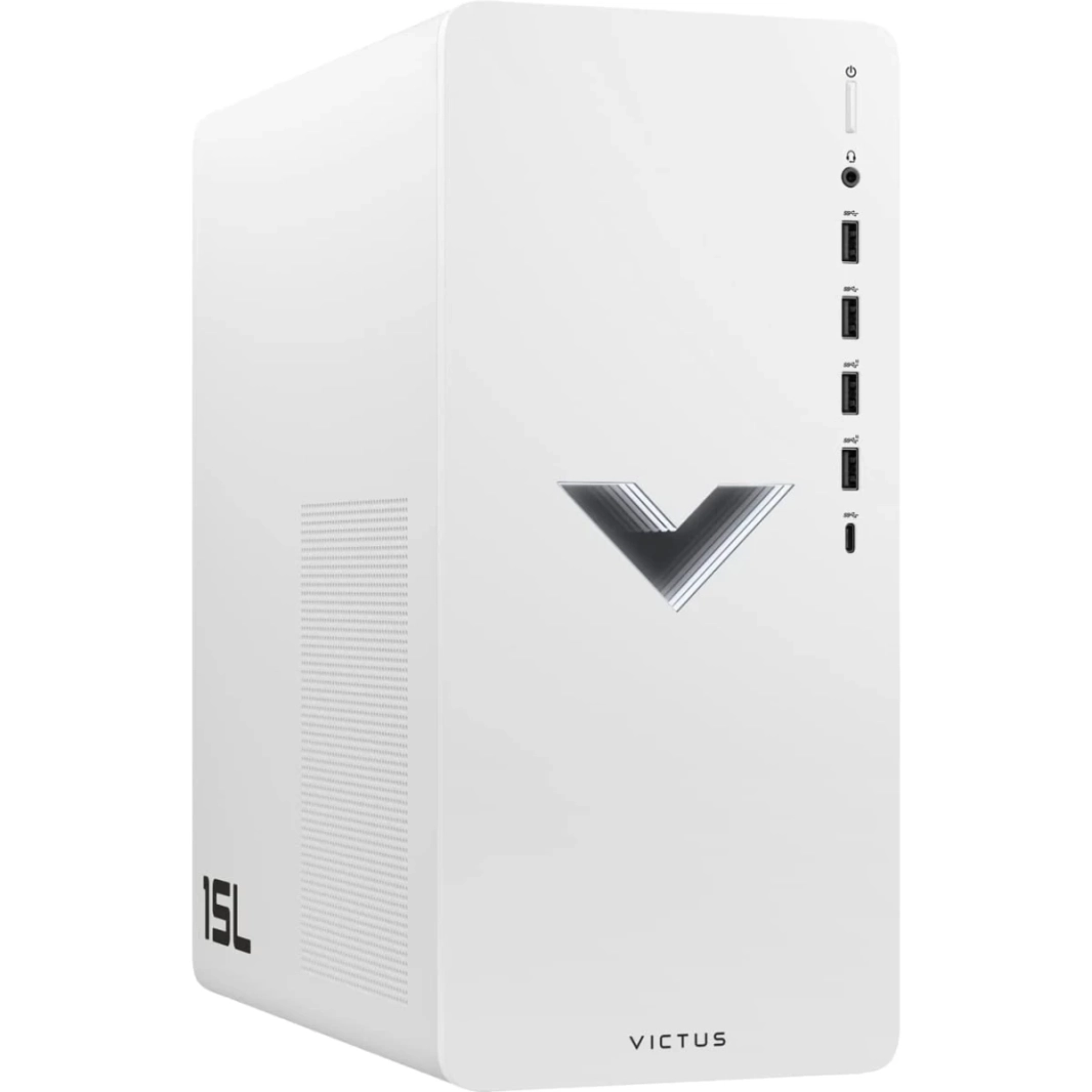 كمبيوتر مكتبي للألعاب HP Victus 15L TG02-0003NE، معالج Intel Core i7 من الجيل الثاني، 12 نواة، مع بطاقة رسومات Nvidia RTX 3060TI سعة 8 جيجابايت - أبيض