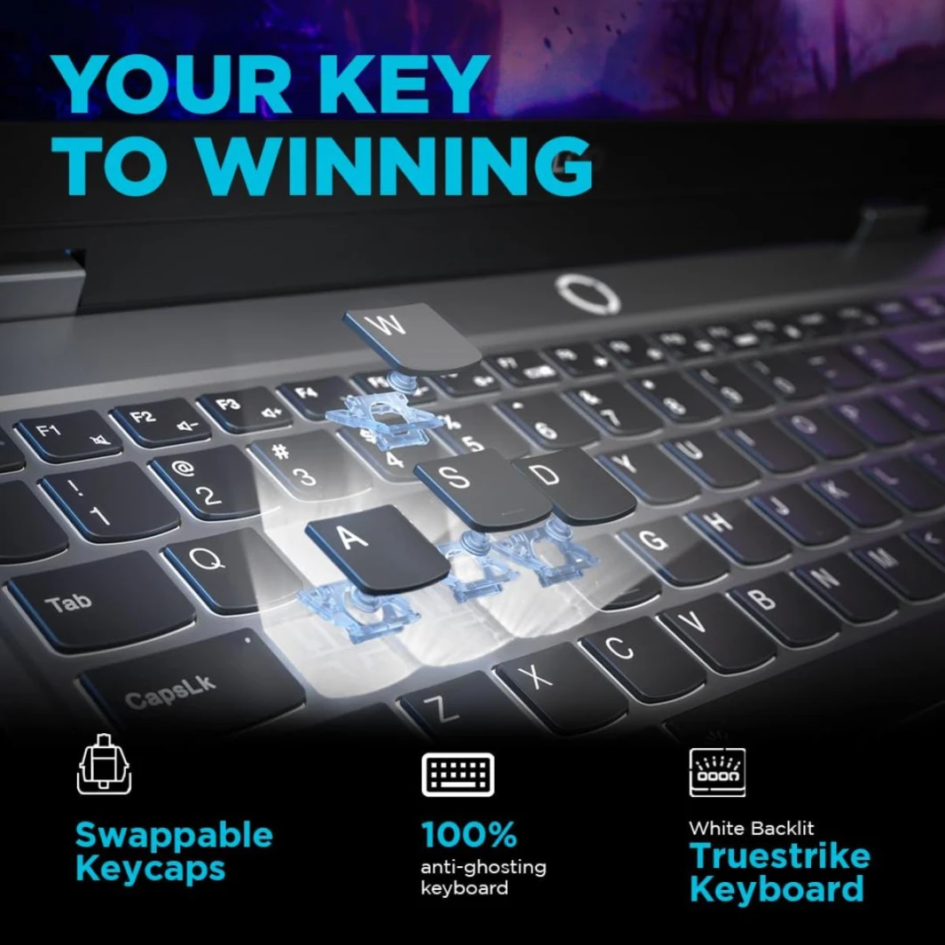 معالج AMD Ryzen™ 5 7235HS من Lenovo LOQ بتردد يصل إلى 4.2 جيجاهرتز وبطاقة رسوميات NVIDIA GeForce RTX™ 3050 سعة 6 جيجابايت وشاشة FHD مقاس 15.6 بوصة ومعدل تحديث 144 هرتز - لونا جراي